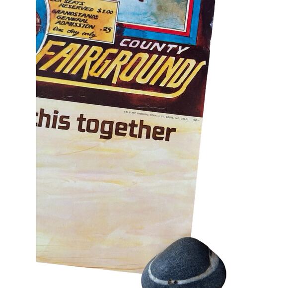 VTG Falstaff Beer Welcome Race Fans Poster St Louis Antique Auto Car READ - Picture 2 of 16